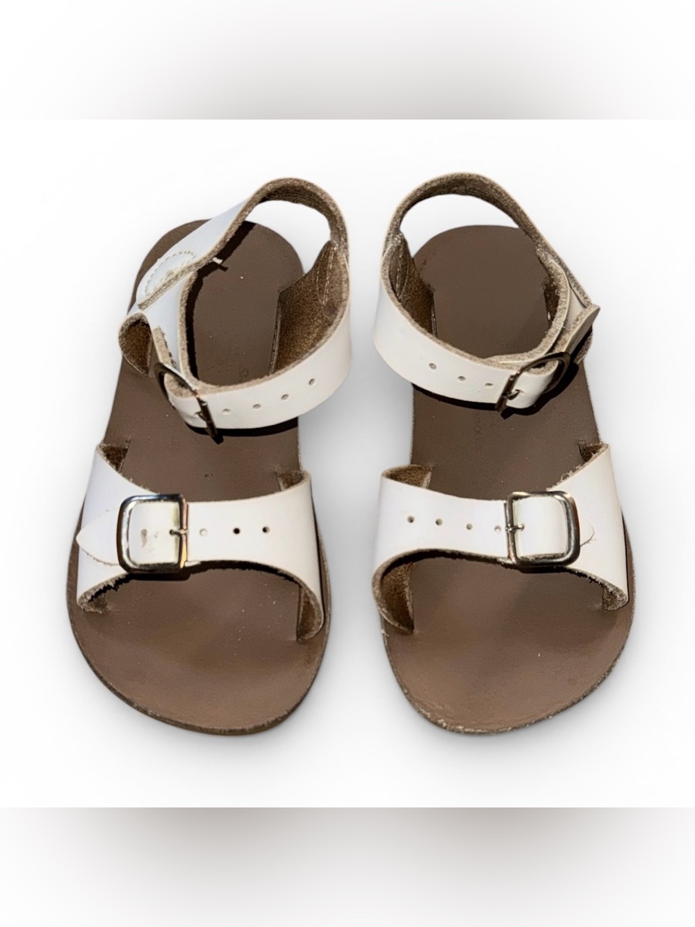 Kids sun sans surfer White Buckle Sandals - Classic Adjustable Straps size 9